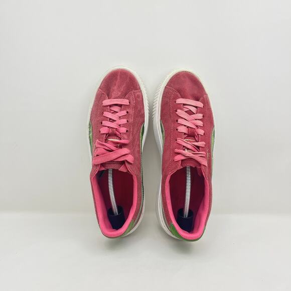 Puma Suede Platform Trace Pink Green Accents Sneakers 36473201 Youth Size 7C - Picture 6 of 12